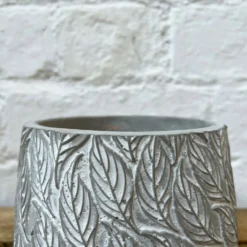 Square Cement Embossed Leaf Pot -Home Decoration 113 cf9b0678 056b 4894 b300 a5d367eb49f3