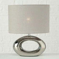 Chrome Oval Table Lamp