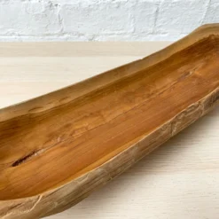 Teak Root Wood Long Boat Bowl 60cm -Home Decoration 13 30112bef 593a 49d4 946b 6b6cc644653d