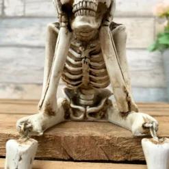 White Hear No Evil Skeleton Figurine -Home Decoration 13 90d66494 0205 460d 924a c0c4a006095c