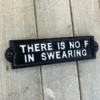 Black Cast Iron 'No F In Swearing' Wall Sign