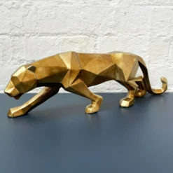 Geometric Gold Leopard Ornament 46cm