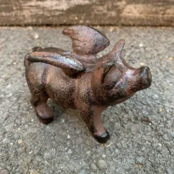 Cast Iron Flying Pig Ornament