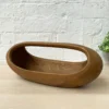 Teak Root Wood Smooth Long Trug Fruit Bowl 40cm