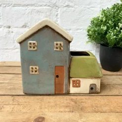 Ceramic Multi Village Pottery 2 Houses Plant Pot