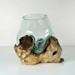Molten Glass Bowl With Teak Root Wood Stand 7 Molten Glass Bowl With Teak Root Wood Stand -Home Decoration 1 acce81c7 b2a2 401a b403 cd0ce4c3d823