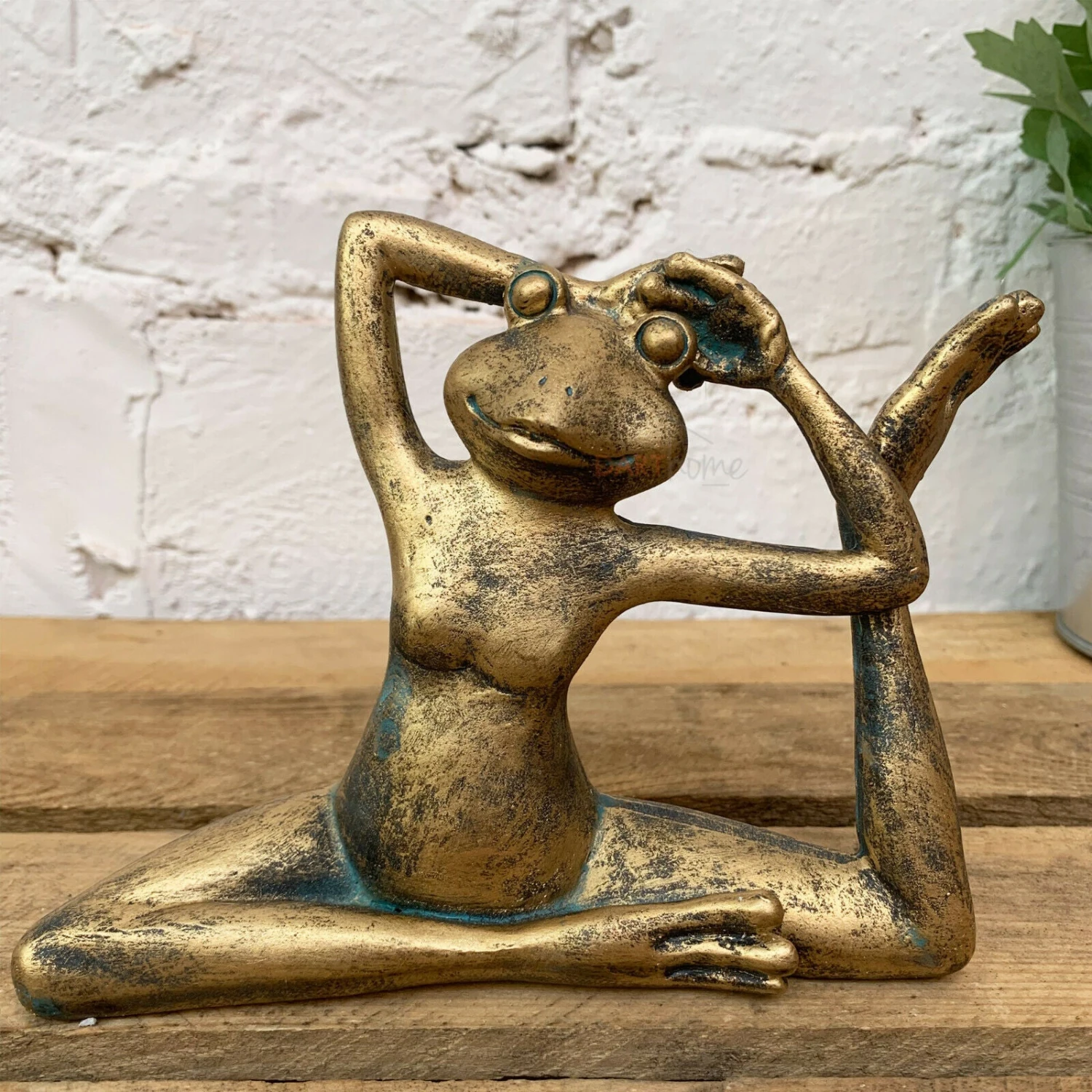 Gold Yoga Frog Ornament 17cm 1 Gold Yoga Frog Ornament 17cm