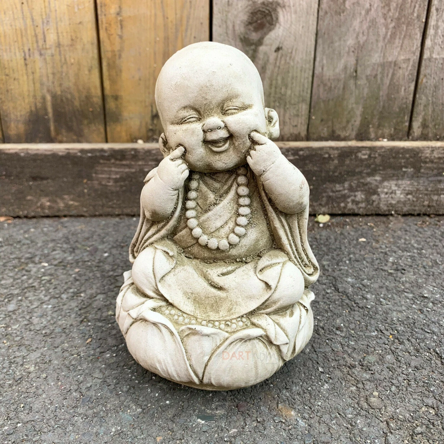 Stone Happy Monk Garden Statue 18cm 1 Stone Happy Monk Garden Statue 18cm