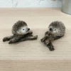Miniature Pair Of Hedgehogs On Branch
