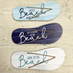 Nautical Seashore Beach Flip Flop Bathroom Wall Plaque 30cm
