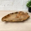 Teak Root Wood Flat Leaf Shaped Bowl 39cm