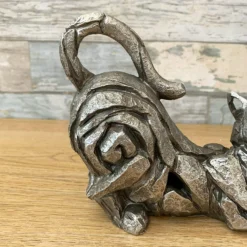 Silver Stretching Cat Sculpture -Home Decoration 2 e3f50ab8 f411 4d41 9631 35609ab50487
