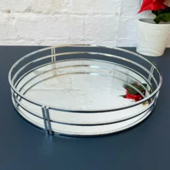 Silver Mirrored Candle Plate 29cm