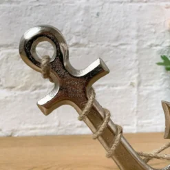 Silver Metal Anchor Ornament On Wooden Stand -Home Decoration 33 a599e4c2 8ee4 4b52 9d17 74bbc1a2c5ca