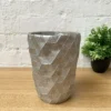 Tall Silver Concrete Newton Vase