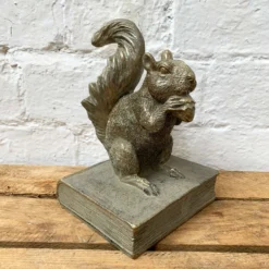 Gold Resin Squirrel Bookend