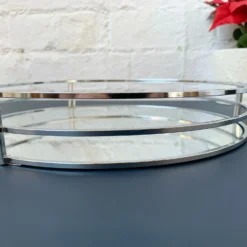 Silver Mirrored Candle Plate 29cm -Home Decoration 35 ec422a21 9cb6 44fd 8c20 283c6037c658
