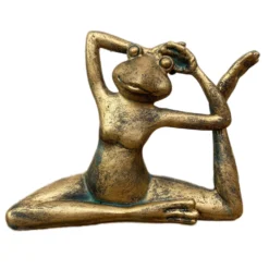 Gold Yoga Frog Ornament 17cm 9 Gold Yoga Frog Ornament 17cm -Home Decoration 46copy