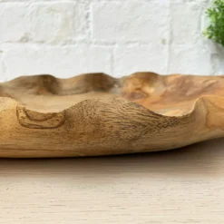 Teak Root Wood Flat Leaf Shaped Bowl 39cm -Home Decoration 48 746663da e82a 41b6 ab91 3f1827e1347c