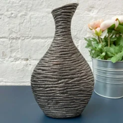 Gun Metal Leaf Vase -Home Decoration 4 88b68014 3294 442b 8ff9 07d16c8b99f8