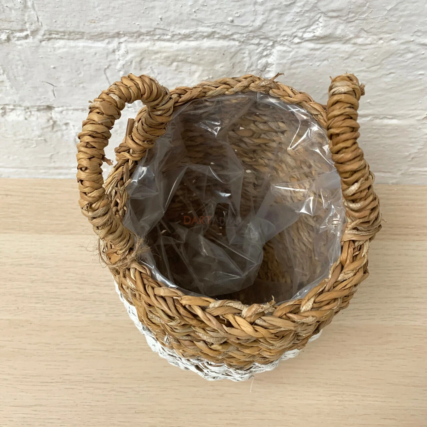 Set Of 3 Two Tone Lined Seagrass Planters 4 Set Of 3 Two Tone Lined Seagrass Planters - Image 4