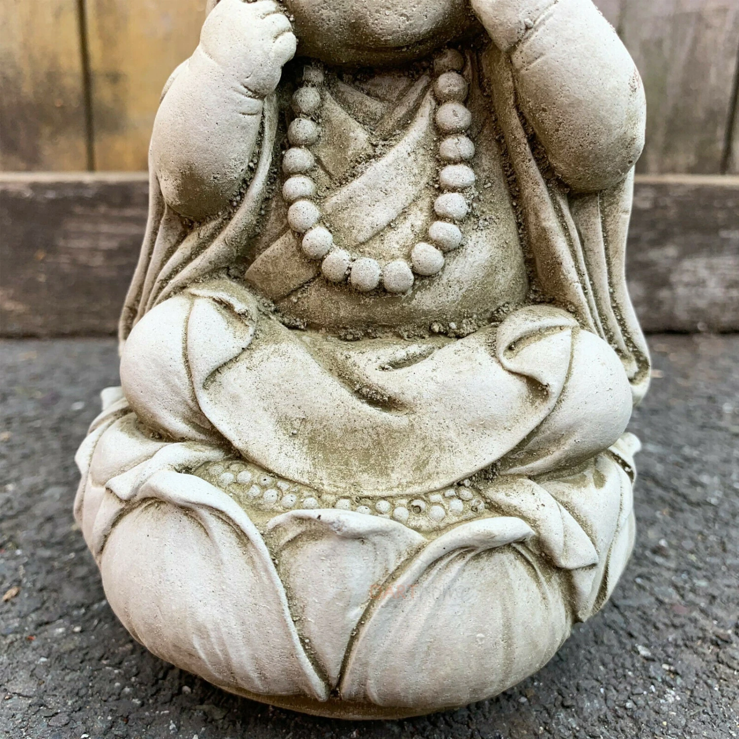 Stone Happy Monk Garden Statue 18cm 3 Stone Happy Monk Garden Statue 18cm - Image 3