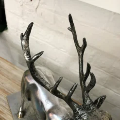 Silver Stag On Base Ornament -Home Decoration 53
