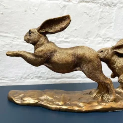 Resin Bronze Two Jumping Hares Sculpture -Home Decoration 5 22c9faf2 4c59 4ee7 95d6 8a4801b05cbf