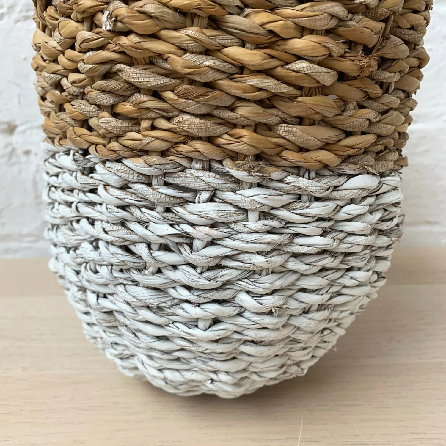 Set Of 3 Two Tone Lined Seagrass Planters 5 Set Of 3 Two Tone Lined Seagrass Planters - Image 5