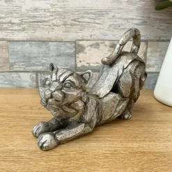 Silver Stretching Cat Sculpture -Home Decoration 6 69d7d564 960e 497a b20b 2088cddb224d