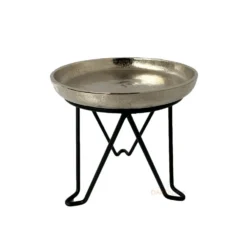 Silver Pillar Candle Holder On Stand -Home Decoration 85 e8582240 af58 4519 8ccb b8e278042878