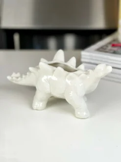 White Ceramic Stegosaurus Dinosaur Planter -Home Decoration 9 69a233a6 e923 4bcc bb19 2c39f54b770e