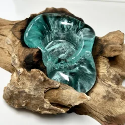 Molten Tea Light Holder On Teak Root Stand -Home Decoration IMG 0001 JPEG