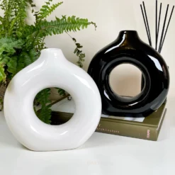 Ceramic Black Donut Vase -Home Decoration IMG 2658.JPEG edited44