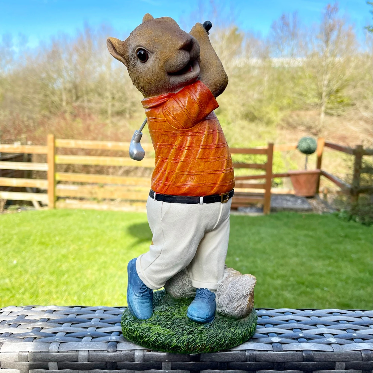 Novelty Resin Golfing Squirrel Ornament 1 Novelty Resin Golfing Squirrel Ornament