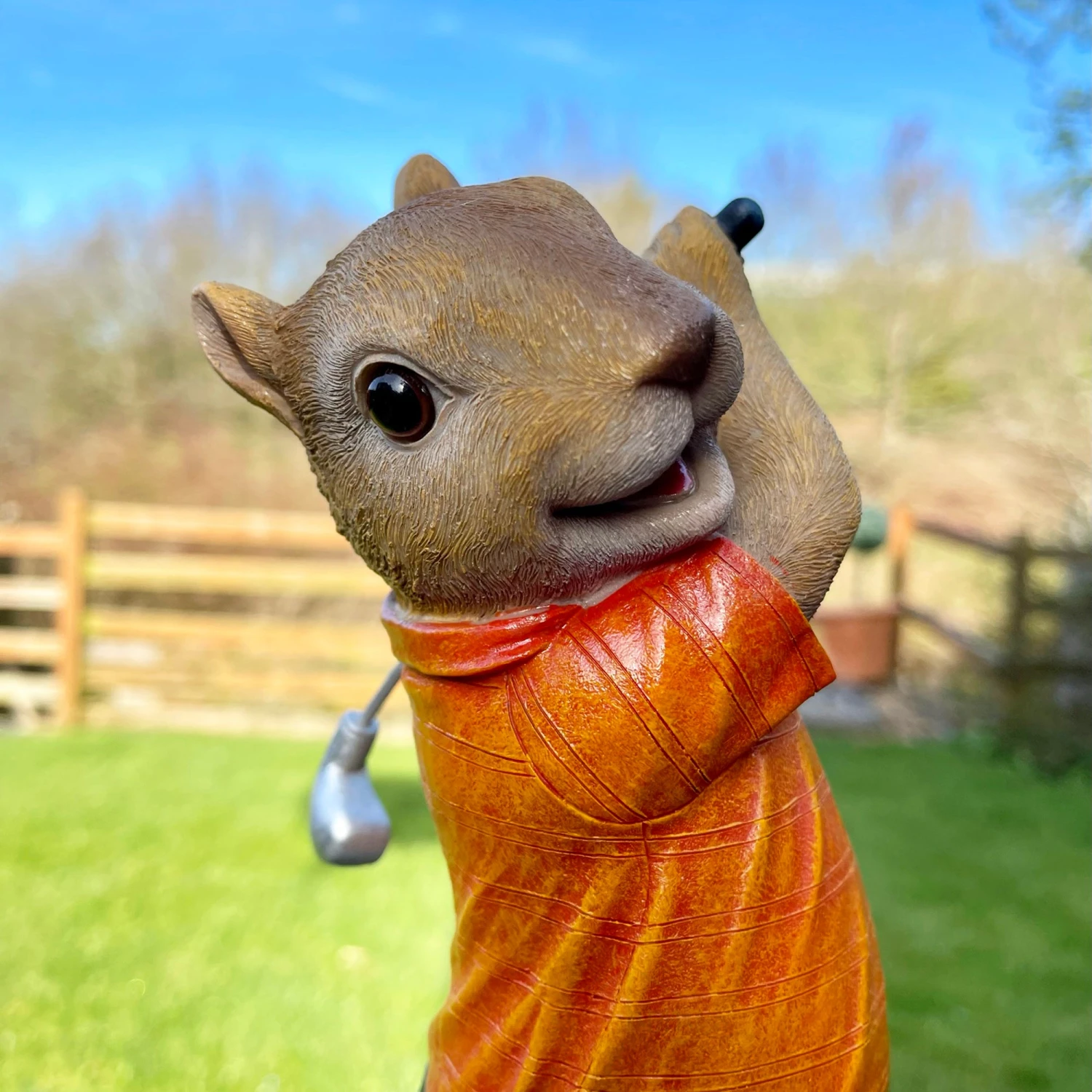 Novelty Resin Golfing Squirrel Ornament 2 Novelty Resin Golfing Squirrel Ornament - Image 2