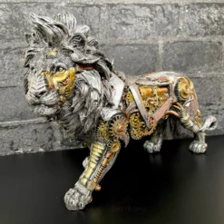 Silver Steampunk Lion Ornament