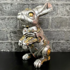 Silver Steampunk Rabbit Ornament