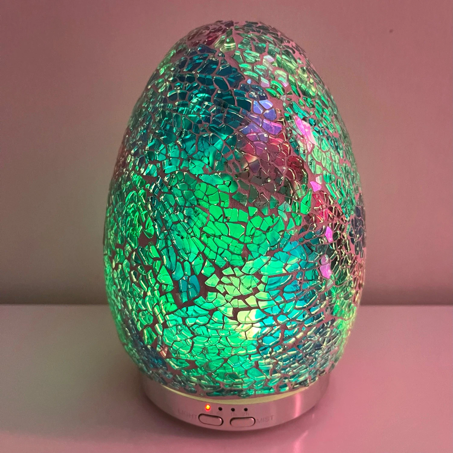Colour Changing Crackle Mosaic Egg Humidifier 3 Colour Changing Crackle Mosaic Egg Humidifier - Image 3