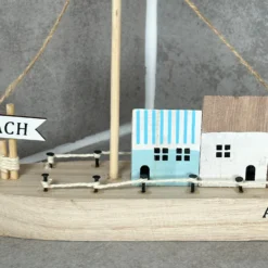 Wooden Brown Boat Houses Ornament -Home Decoration IMG 3861