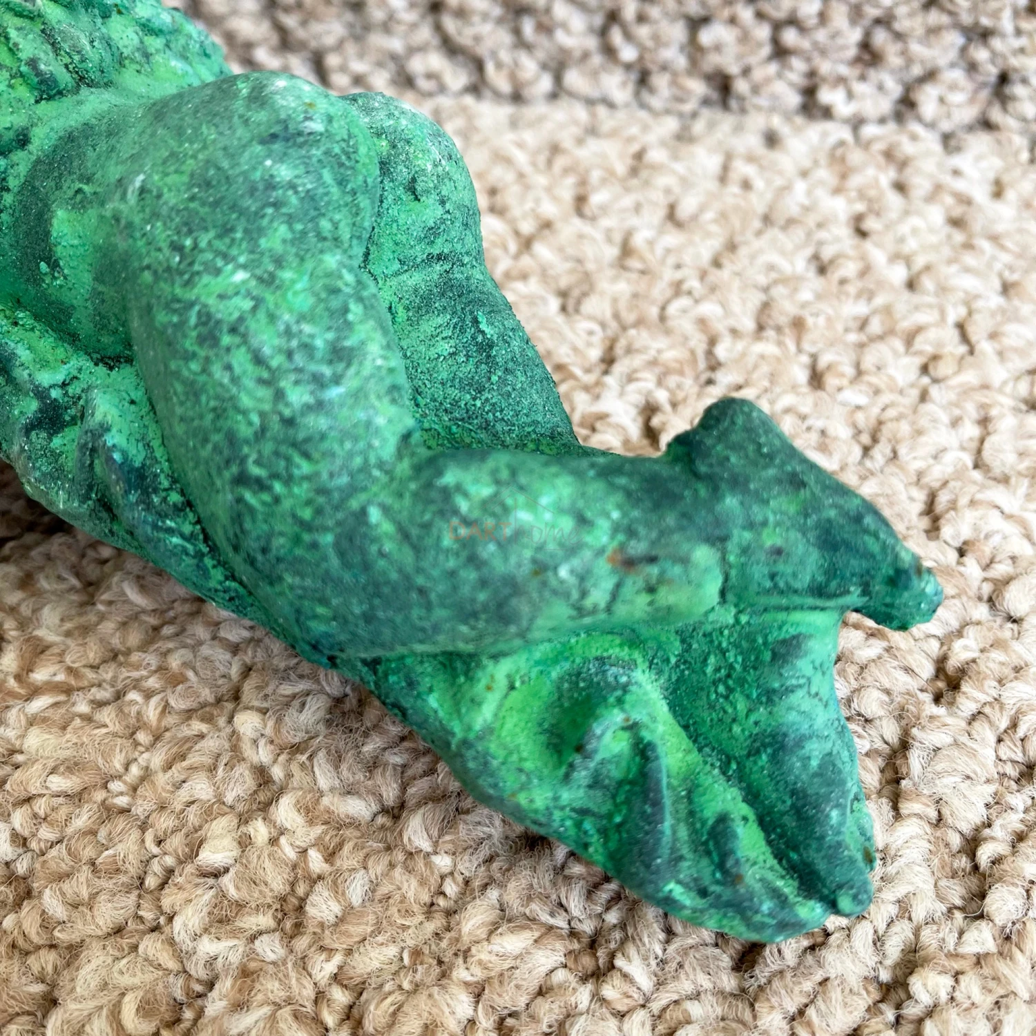 Verdigris Cast Iron Sleeping Cherub Ornament 2 Verdigris Cast Iron Sleeping Cherub Ornament - Image 2