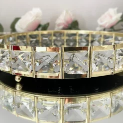 Gold Crystal Mirrored Candle Plate -Home Decoration IMG 5149.JPEG edited23
