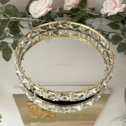 Gold Crystal Mirrored Candle Plate -Home Decoration IMG 5151.JPEG edited24