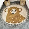 Tufted Cotton Monkey Floor Rug With Tassels