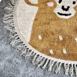Tufted Cotton Monkey Floor Rug With Tassels 6 Tufted Cotton Monkey Floor Rug With Tassels -Home Decoration IMG 5443 JPEG
