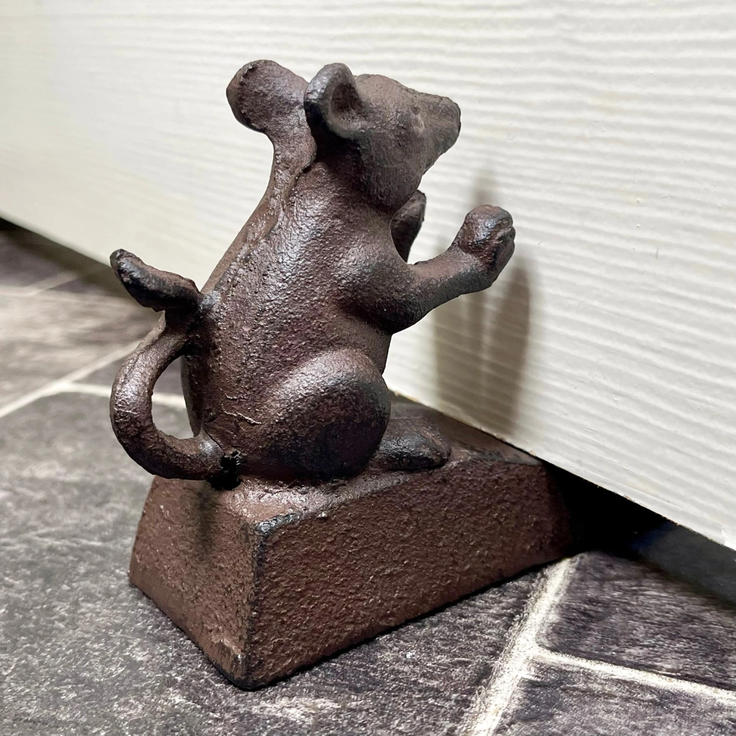 Cast Iron Mouse Door Wedge 1 Cast Iron Mouse Door Wedge