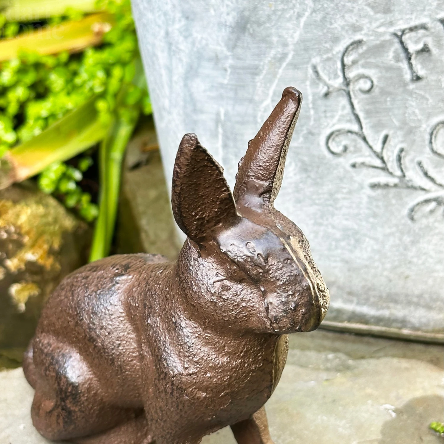 Cast Iron Rabbit Figurine 2 Cast Iron Rabbit Figurine - Image 2