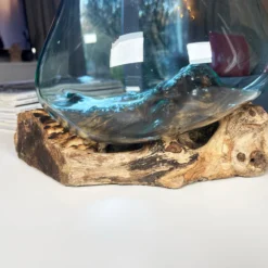 Large Molten Glass Bowl On Teak Root Stand 13 Large Molten Glass Bowl On Teak Root Stand -Home Decoration IMG 7350 JPEG