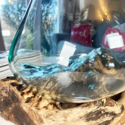 Large Molten Glass Bowl On Teak Root Stand 17 Large Molten Glass Bowl On Teak Root Stand -Home Decoration IMG 7354 JPEG