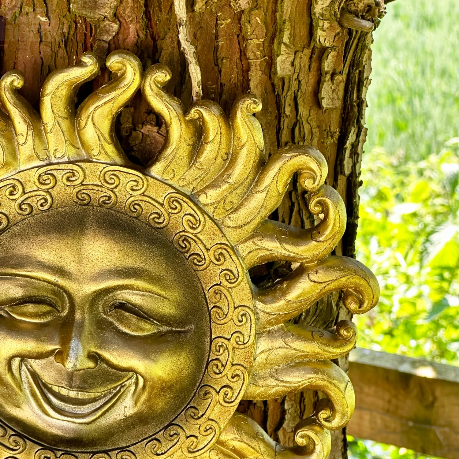 Gold Jolly Sun Wall Plaque 2 Gold Jolly Sun Wall Plaque - Image 2